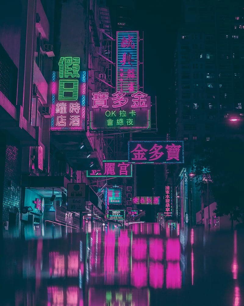 Album hình nền thành phố neon mới