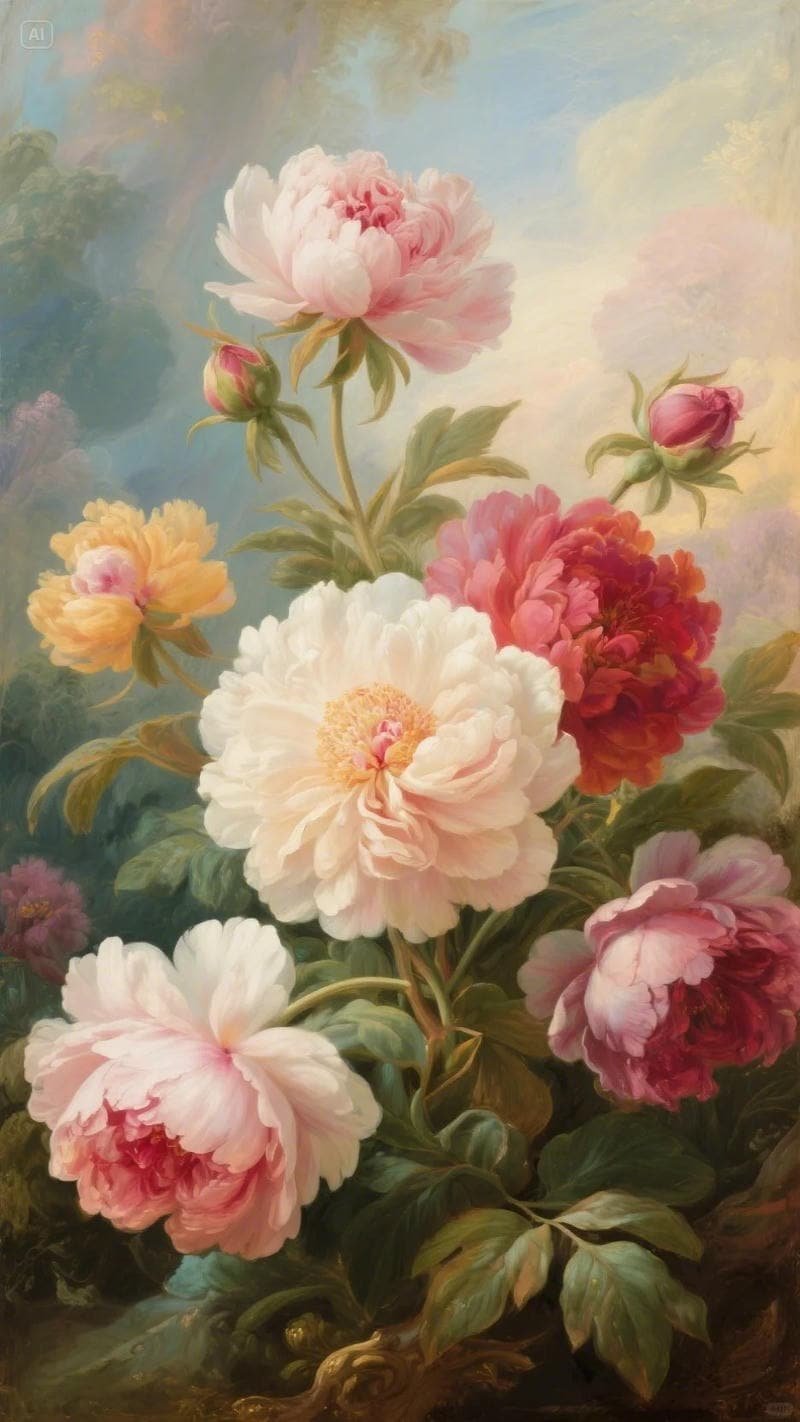 Bộ hình nền hoa mẫu đơn cuốn hút