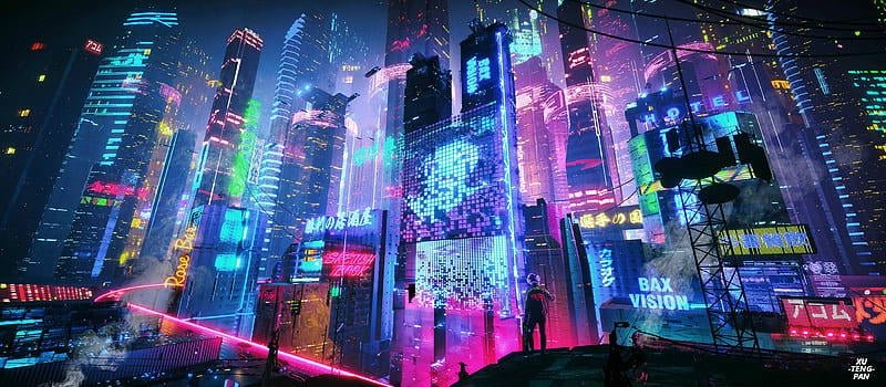 Bộ sưu tập hình nền thành phố neon đẹp