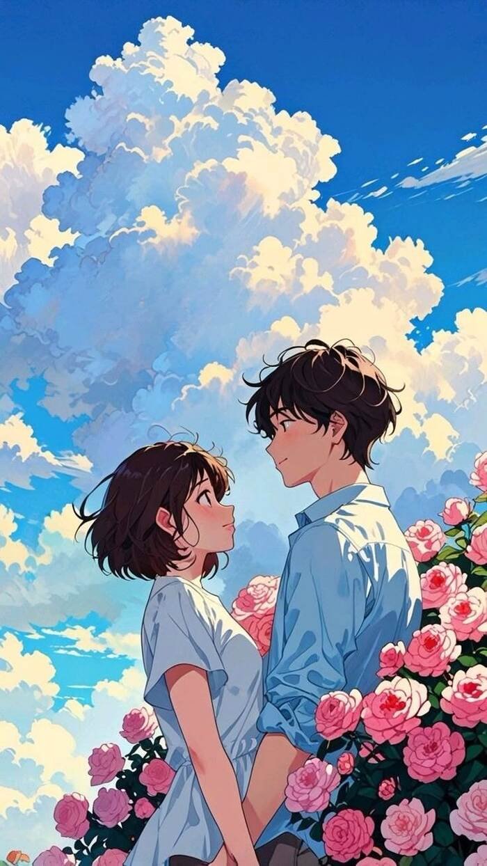 Hình nền Anime nam nữ ánh sáng đẹp