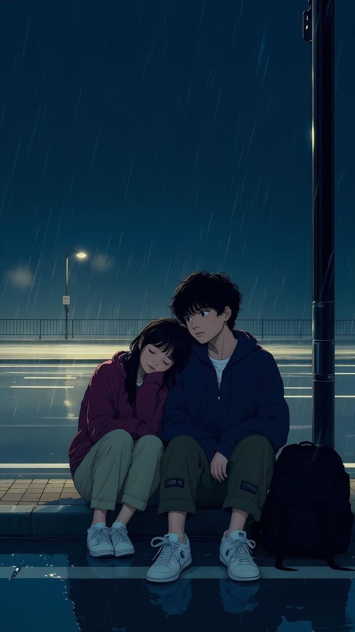 Hình nền Anime nam nữ nền tối