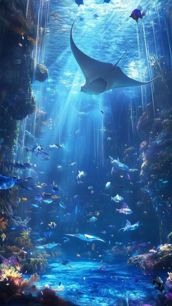 Hình nền Biển ban đêm huyền ảo