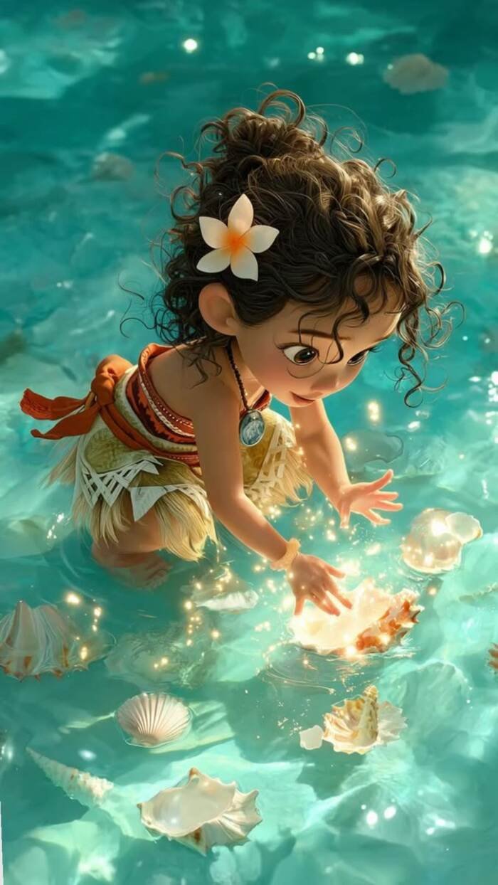 Hình nền Biển trời trong có em bé