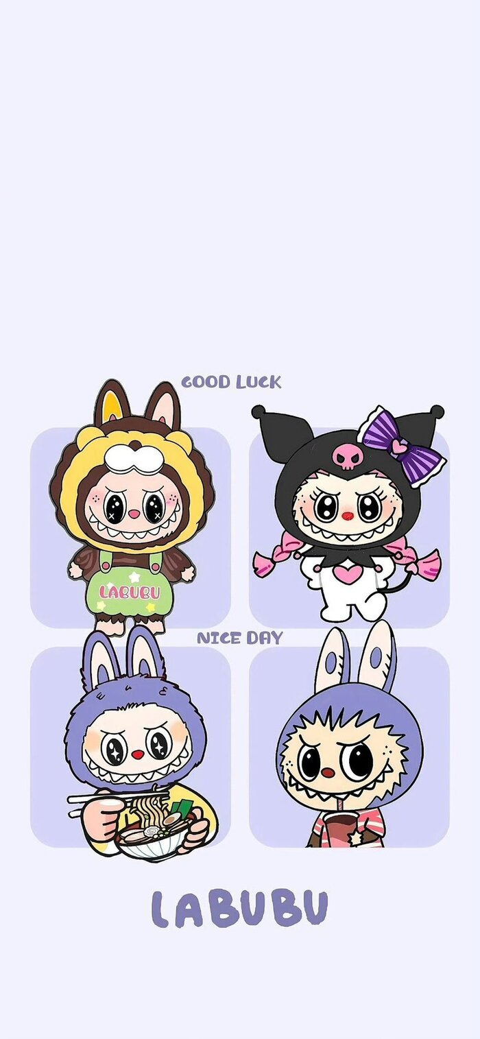 Hình nền Labubu nền trắng
