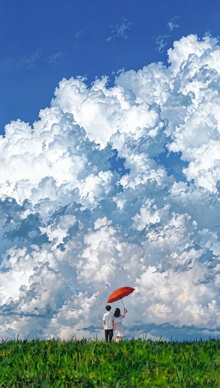 Hình nền bầu trời mùa hè nhiều mây