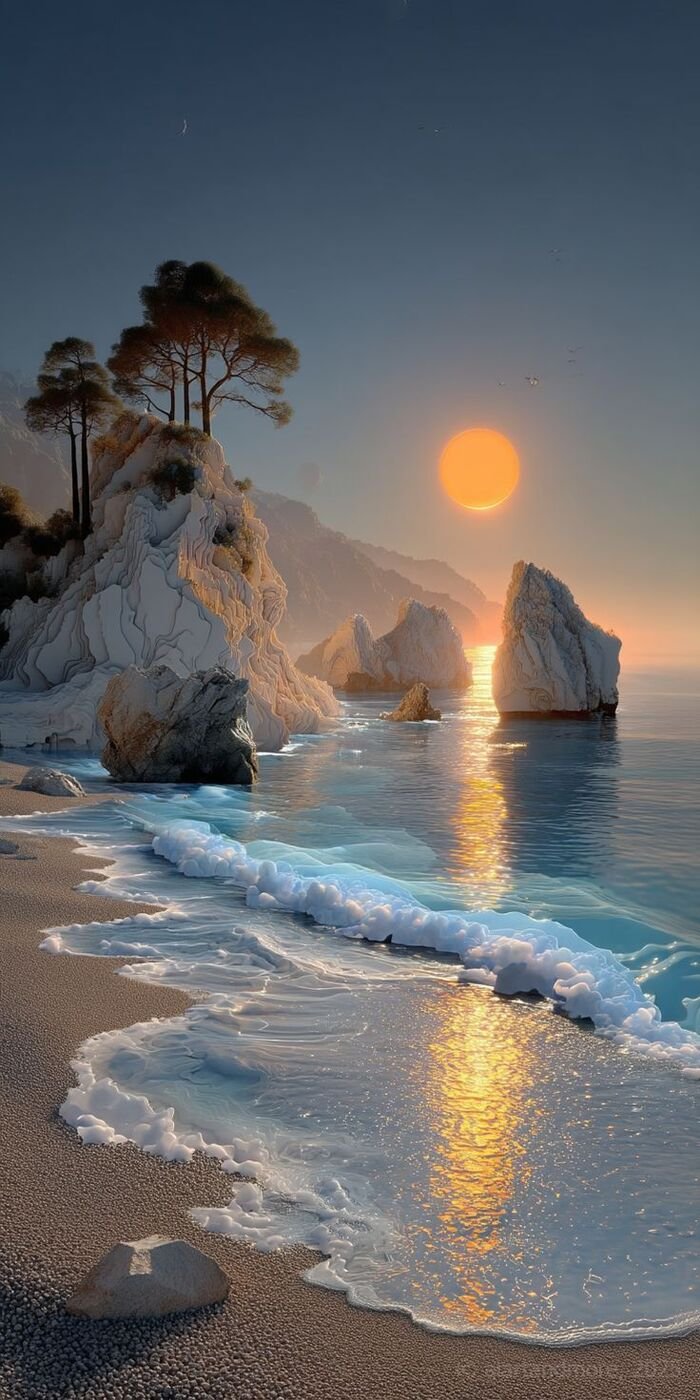 Hình nền buồn ánh hoàng hôn