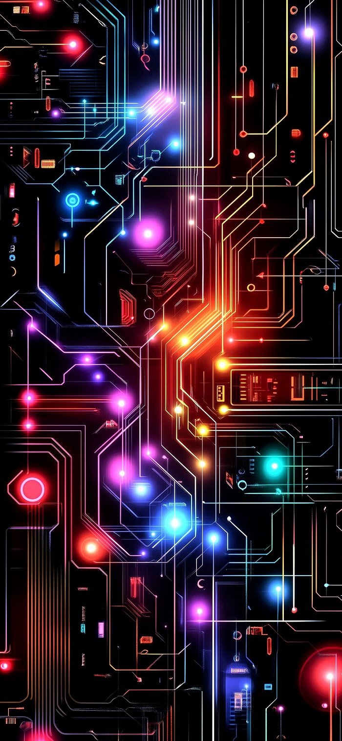 Hình nền công nghệ AI neon lấp lánh