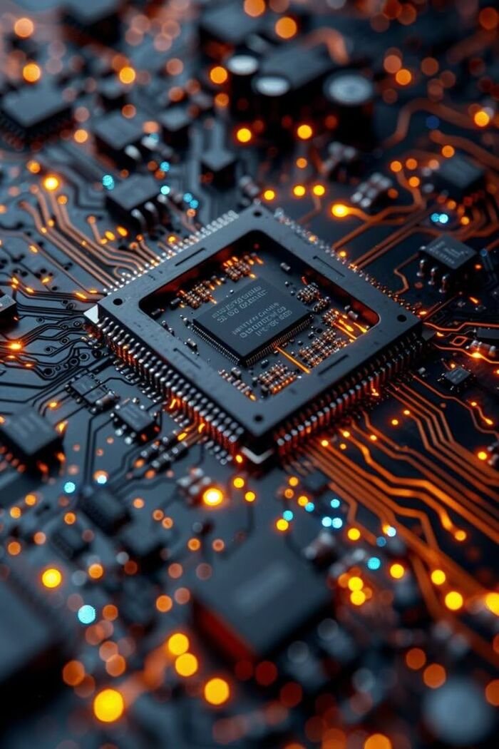 Hình nền công nghệ đẹp cho điện thoại con chip