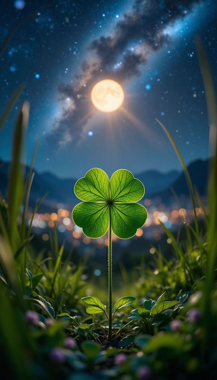 Hình nền may mắn cỏ 4 lá buồn