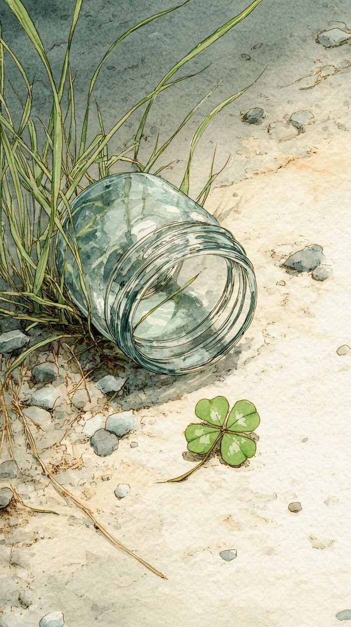 Hình nền may mắn cỏ 4 lá hình vẽ