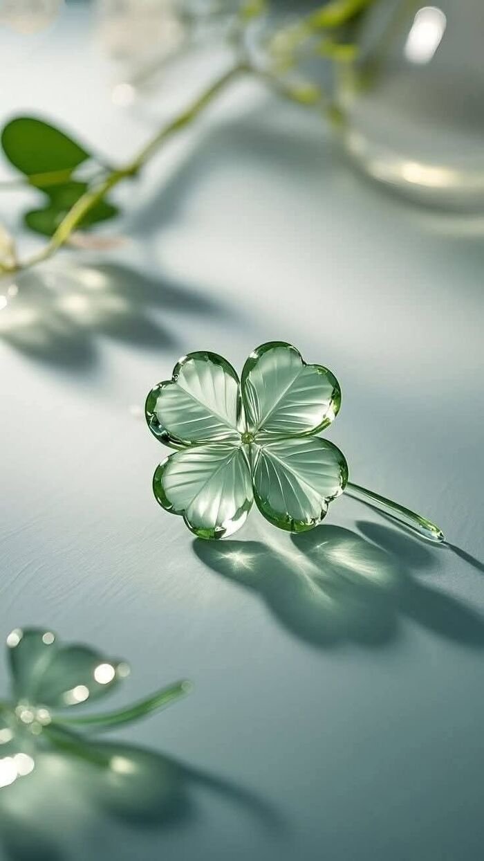 Hình nền may mắn cỏ 4 lá siêu xinh