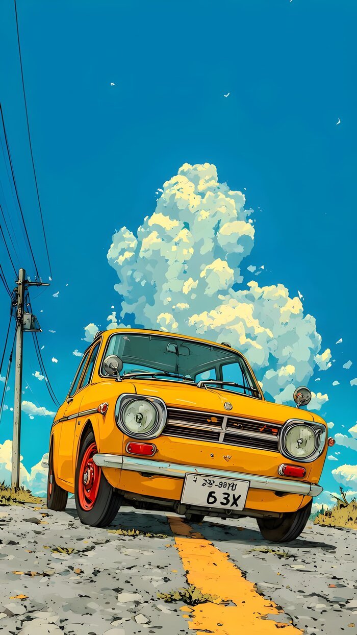 Hình nền siêu xe màu vàng art work