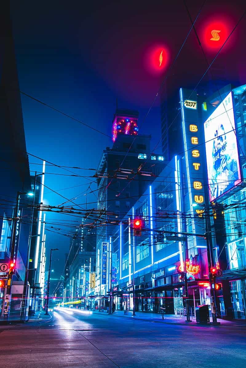 Loạt hình nền thành phố neon độc quyền