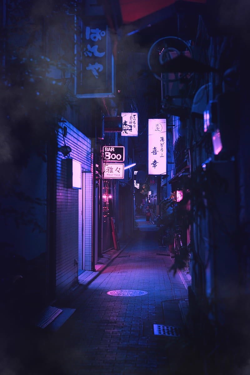 Ngắm hình nền thành phố neon mới nhất