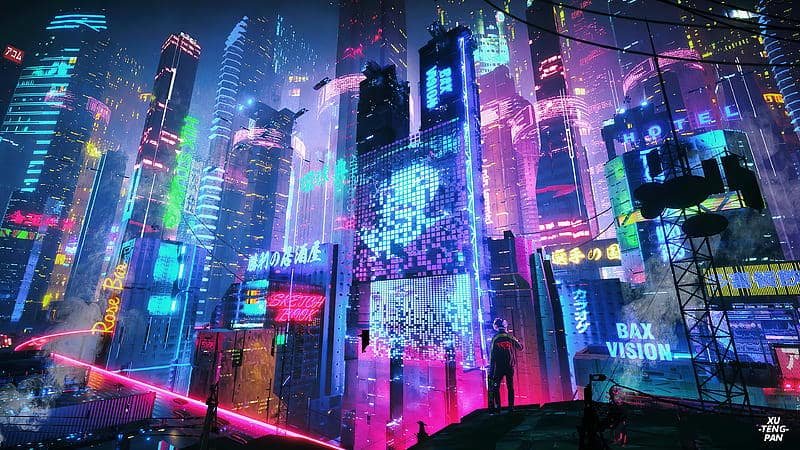Tải hình nền thành phố neon mới nhất