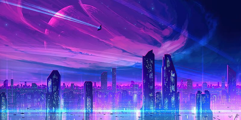 Tuyển tập bộ hình nền thành phố neon miễn phí