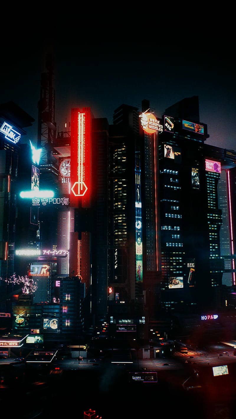 Xem hình nền thành phố neon chất lượng