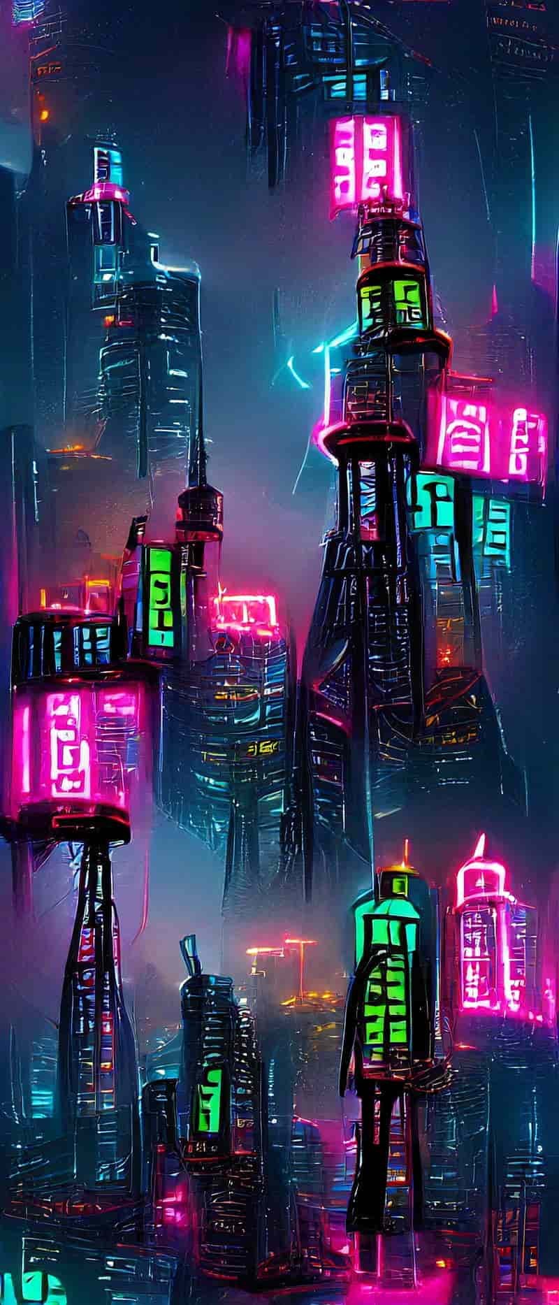 Xem hình nền thành phố neon đẹp