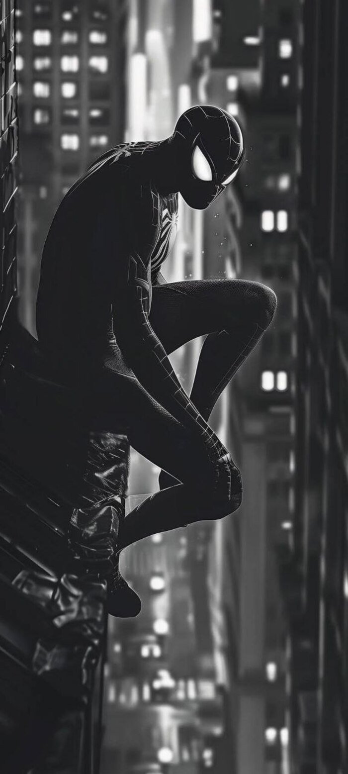 hình nền 4k nền đen huyền bí người nhện