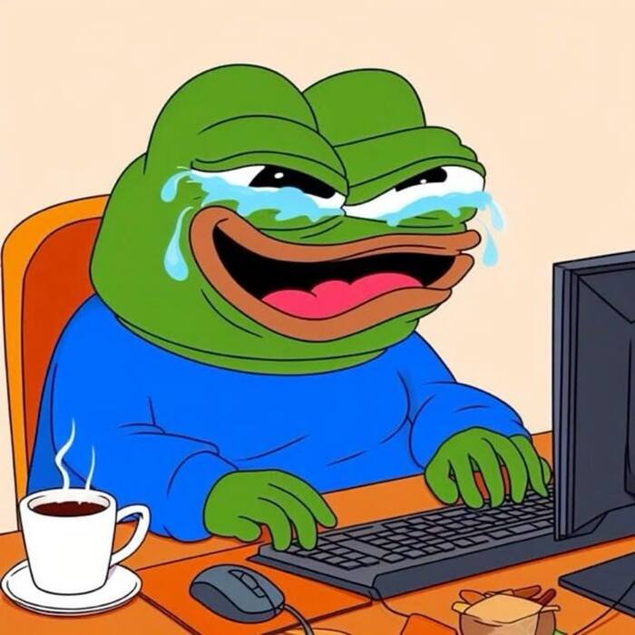 meme ếch cười chảy nước mắt