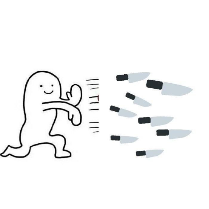 ảnh meme cầm dao bắn