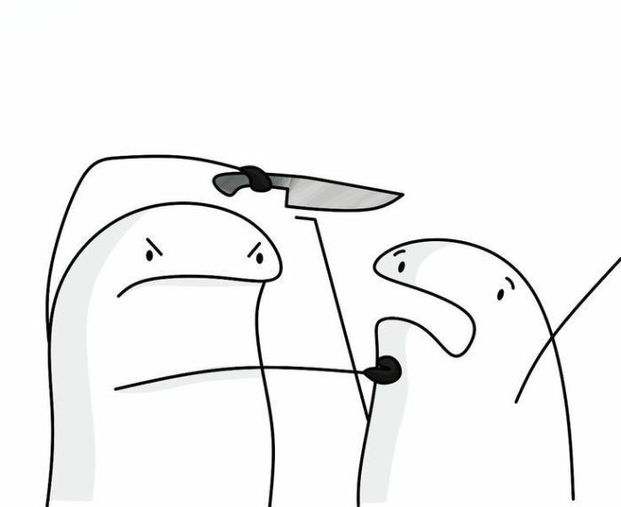 ảnh meme cầm dao