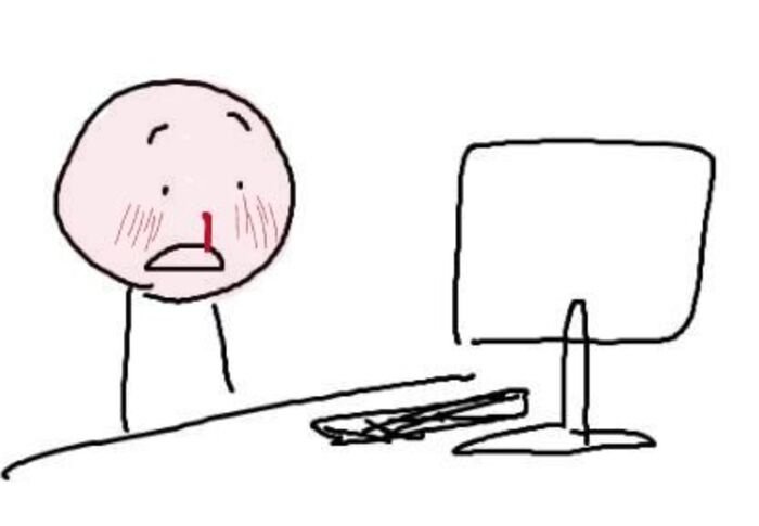 ảnh meme vẽ xịt máu mũi