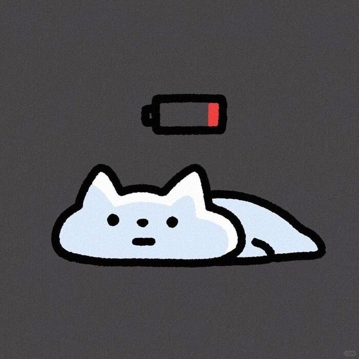 meme mệt mỏi hết pin