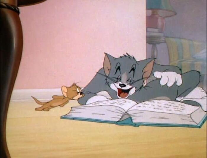 meme tom and jerry đọc sách